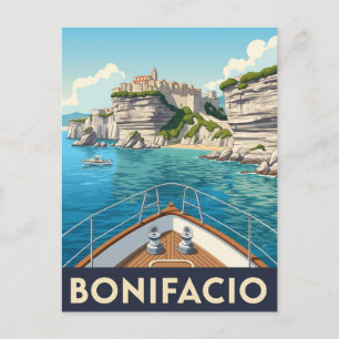 Vintag Bonifacio Korsika Postkarte