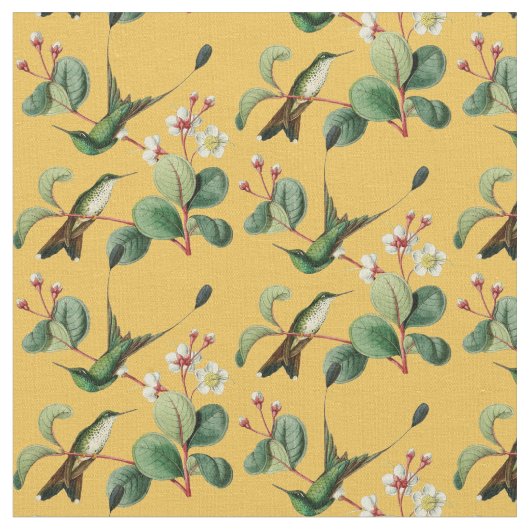 Vintag-Boost-Racket-Schwanz Hummingbird Stoff (Nahaufnahme)