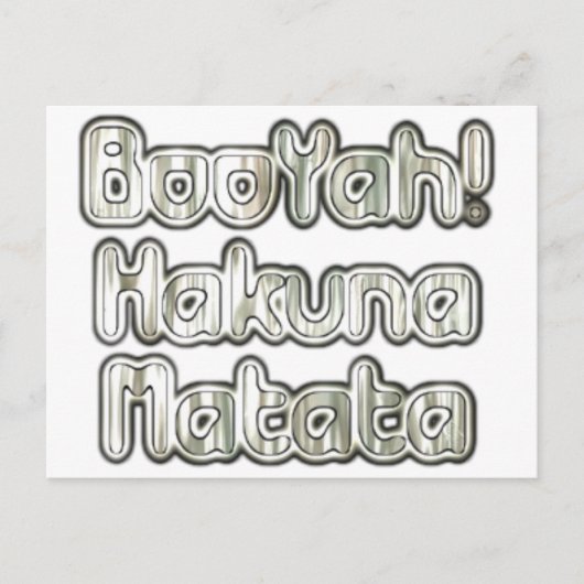 Vintag BooYah Hakuna Matata DesignerPostcard Postkarte (Vorderseite)