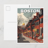 Vintag Boston Beacon Hill Travel Postkarte (Vorne/Hinten)
