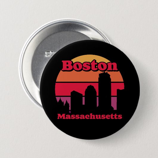 Vintag Boston Massachusetts Button (Vorne & Hinten)