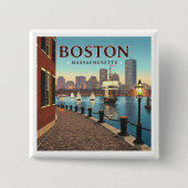 Vintag Boston Massachusetts Button (Vorderseite)