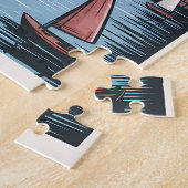 Vintag Boston Massachusetts City & Sailboats Puzzle (Seite)