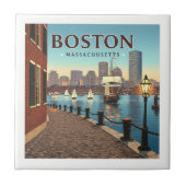 Vintag Boston Massachusetts Fliese (Vorderseite)