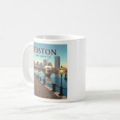 Vintag Boston Massachusetts Kaffeetasse (Vorderseite Links)