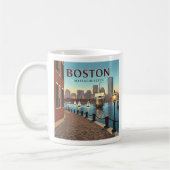 Vintag Boston Massachusetts Kaffeetasse (Links)