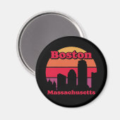 Vintag Boston Massachusetts Magnet (Vorderseite/Rückseite)