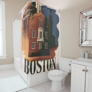 Vintag Boston, Massachusetts Paul Reveres Reise Duschvorhang
