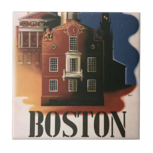 Vintag Boston, Massachusetts Paul Reveres Reise Fliese