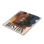 Vintag Boston, Massachusetts Paul Reveres Reise Fliese (Seite)