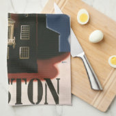 Vintag Boston, Massachusetts Paul Reveres Reise Geschirrtuch (Viertel Falte)