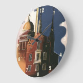 Vintag Boston, Massachusetts Paul Reveres Reise Große Wanduhr (Winkel)