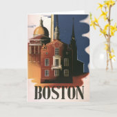 Vintag Boston, Massachusetts Paul Reveres Reise Karte (Gelbe Blume)