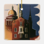 Vintag Boston, Massachusetts Paul Reveres Reise Keramikornament (Rückseite)