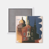 Vintag Boston, Massachusetts Paul Reveres Reise Magnet (Vorderseite/Rückseite)