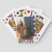 Vintag Boston, Massachusetts Paul Reveres Reise Spielkarten (Rückseite)