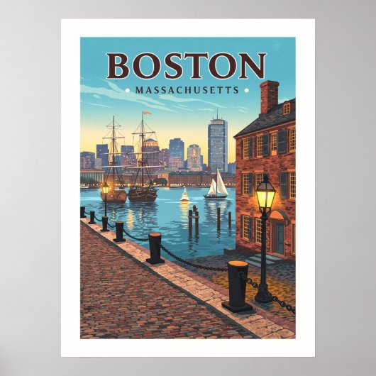 Vintag Boston Massachusetts Poster (Vorne)