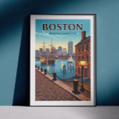 Vintag Boston Massachusetts Poster