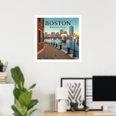 Vintag Boston Massachusetts Poster (Heimbüro)