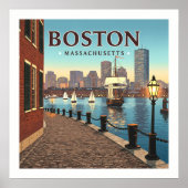 Vintag Boston Massachusetts Poster (Vorne)