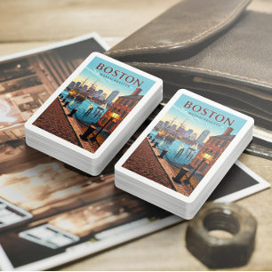 Vintag Boston Massachusetts Spielkarten