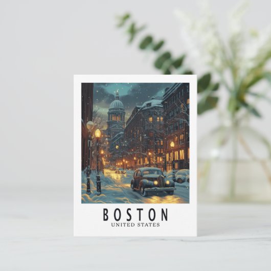 Vintag Boston Postkarte (Stehend Vorderseite)