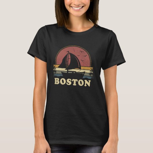 Vintag Boston Segelboot Sommerboot Sai T-Shirt (Vorderseite)