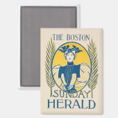 Vintag Boston Sunday Herald Magnet (Vorderseite/Rückseite)
