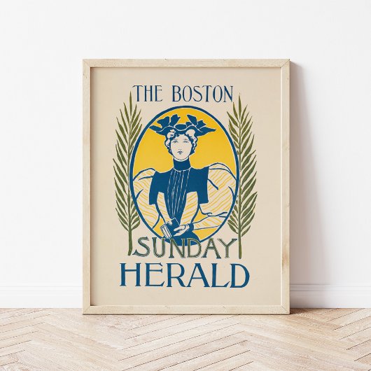 Vintag Boston Sunday Herald Poster