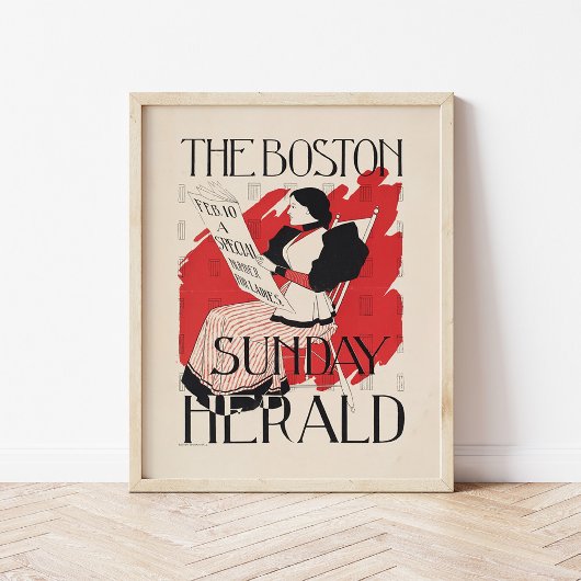 Vintag Boston Sunday Herald Women's Edition Poster