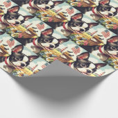 Vintag Boston Terrier Illustration Geschenkpapier (Ecke)