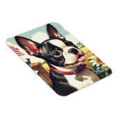 Vintag Boston Terrier Illustration Magnet (Rechte Seite)