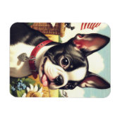 Vintag Boston Terrier Illustration Magnet (Horizontal)