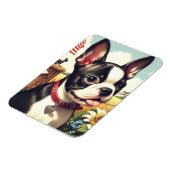 Vintag Boston Terrier Illustration Magnet (Linke Seite)