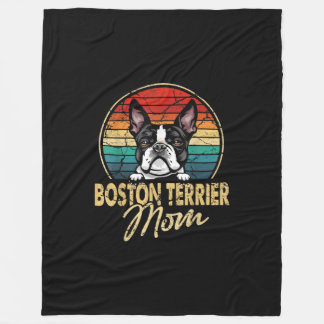 Vintag Boston Terrier Mama Funny Dog Lover Geschen Fleecedecke