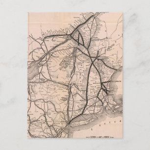 Vintag Boston und Montreal Railroad Map (1887) Postkarte