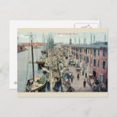 Vintag Boston Wharf Postcard Postkarte (Vorne/Hinten)