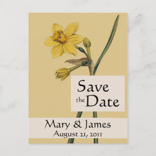 Vintag Botanicale Dosierung Save the Date Postkart Ankündigungspostkarte