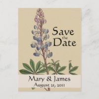 Vintag Botanicals Lupin Save the Date Postkarte