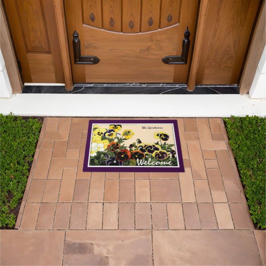 Vintag, botanische Pansey Art Doormat Fußmatte (Außenbereich)
