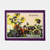 Vintag, botanische Pansey Art Doormat Fußmatte (Vorderseite)