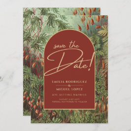 Vintag Botanische Terracotta Florals Arch WEDD Einladung