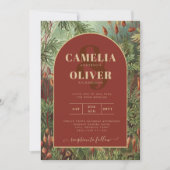 Vintag Botanische Terracotta Florals Arch WEDD Einladung (Vorderseite)