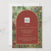 Vintag Botanische Terracotta Florals Arch WEDD Einladung (Rückseite)