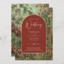 Vintag Botanische Terracotta Florals Arch WEDD Einladung