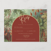 Vintag Botanische Terracotta Florals Arch WEDD Postkarte (Vorderseite)