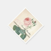 Vintag Botoanical Rose 100. Geburtstagsparty PN2 Serviette (Ecke)