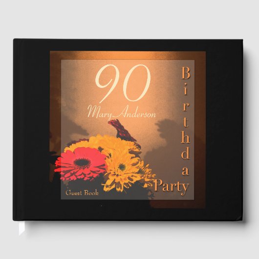 Vintag Bouquet 90. Geburtstagsparty Gästebuch (Vorderseite)