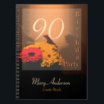 Vintag Bouquet 90th Birthday Party / GuestBook Notizblock<br><div class="desc">Individuell gestaltetes Geburtstagsgastbuch mit farbigem Foto aus Gerbera und anderen Blume.</div>