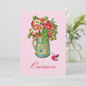 Vintag Bouquet Einladung (Stehend Vorderseite)